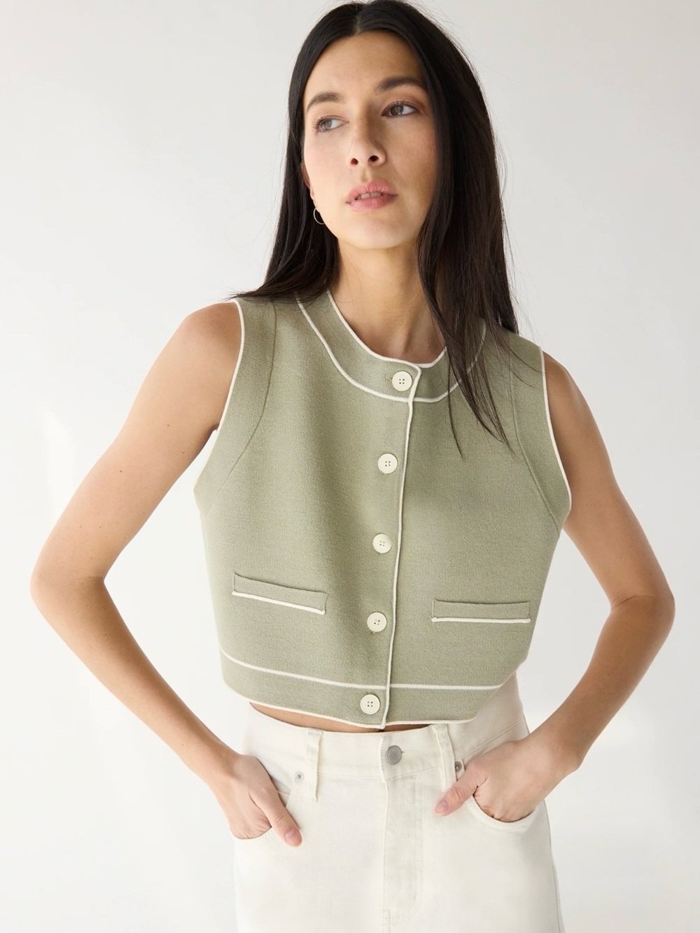 Button up sweater vest